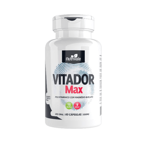 Imagem do produto Vitador Max Com Magnesio Quelato Com 60 Capsulas 500Mg Linduras Nutrivale