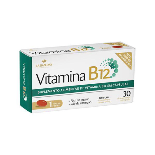 Imagem do produto Vitamina B12 750Mg Lasanday Com 30 Cápsulas Softgel