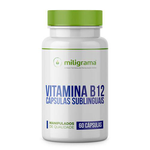 Vitamina B12 Cianocobalamina 100Mcg 60 Cápsulas Sublinguais