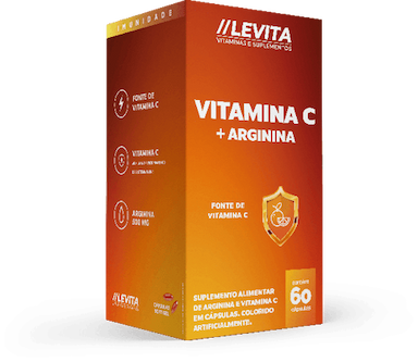 Vitamina C + Arginina 60 Cápsulas | Levita Vitaminas E Suplementos