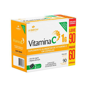 Imagem do produto Vitamina C Lasanday Leve 90 Pague 60 Cápsulas 1Gr Especial