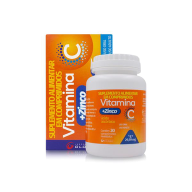 Imagem do produto Vitamina C + Zinco Ácido Ascórbico 1G+29,59Mg Lab. Globo 30 Comprimidos