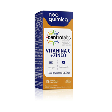 Imagem do produto Vitamina C + Zinco Centrotabs Com 10 Comprimidos Efervescentes 10 Comprimidos Efervescentes