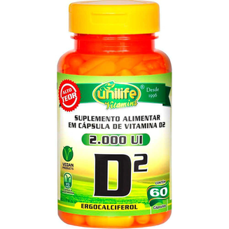 Imagem do produto Vitamina D2 Ergocalciferol Unilife 60 Cápsulas De 470Mg