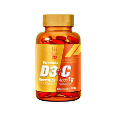Imagem do produto Vitamina D3 2000Ui + Vitamina C 1Gr Health Labs 90 Cápsulas