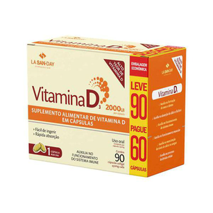 Imagem do produto Vitamina D3 Lasanday Leve 90 Pague 60 Cápsulas Especial
