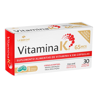 Imagem do produto Vitamina K2 Lasanday Com 30 Capsulas 65Mcg