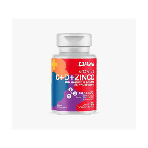 Imagem do produto Vitamina Raia Tripla Ação Vitamina C + D + Zinco 30 Comprimidos Revestidos