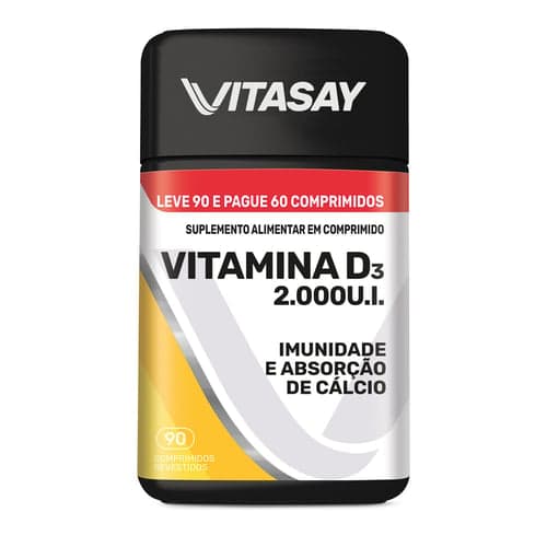 Imagem do produto Vitasay Vitamina D3 Leve 90 Pague 60 Comprimidos 2000Ui Especial
