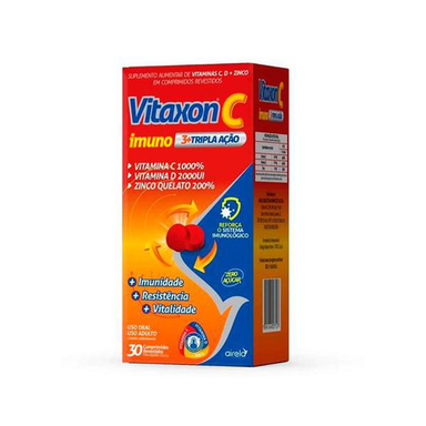 Imagem do produto Vitaxon C Imuno Tripla Ação Com 30 Comprimidos Revestidos