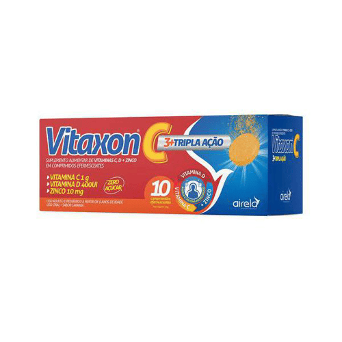 Imagem do produto Vitaxon C Tripla Ação Efervescente Laranja C/10 Comprimidos