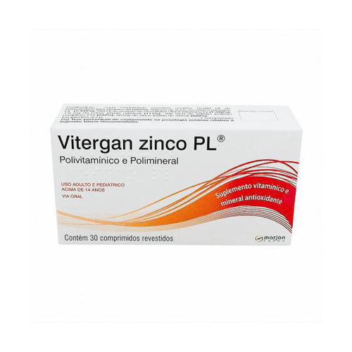 Vitergan Zinco Plus - 30 Comprimidos
