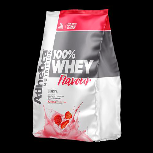 Imagem do produto Whey 100% Flavour Morango Pacote 900G Atlhetica Nutrition