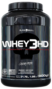 Imagem do produto Whey 3Hd Black Skull 900G Wpc, Wpi E Wph Whey 3 Hd Chocolate 900Gr