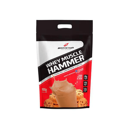Imagem do produto Whey Muscle Hammer 900G Refil Cookies E Cream Bodyaction