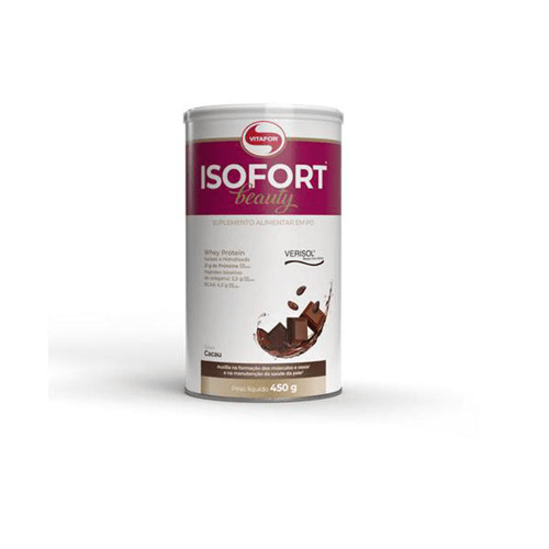 Imagem do produto Whey Protein Isofort Beauty Cacau Natural Vitafor 450G Zona Cerealista Online