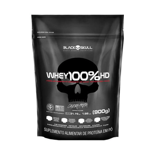 Imagem do produto Whey Refil 100% Hd Sabor Morango 900G Black Skull