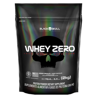 Whey Zero Black Skull Refil 2Kg Whey Protein Isolado Refil Whey Zero Chocolate 4.4 Lbs/2 Kg