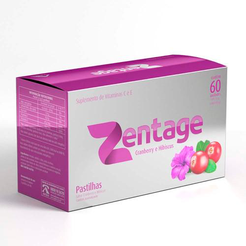 Imagem do produto Zentage Cranberry E Hibiscus Pastilhas C 60 Unidades