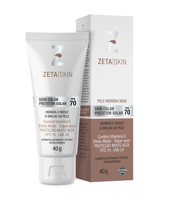 Zeta Skin Color Fps70 Pele Morena Mais 40G