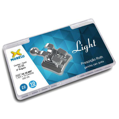 Imagem do produto 10.10.997 Kit De Bráquetes 10 Casos Prescrição Roth Light 0.22 Gancho Canino Morelli