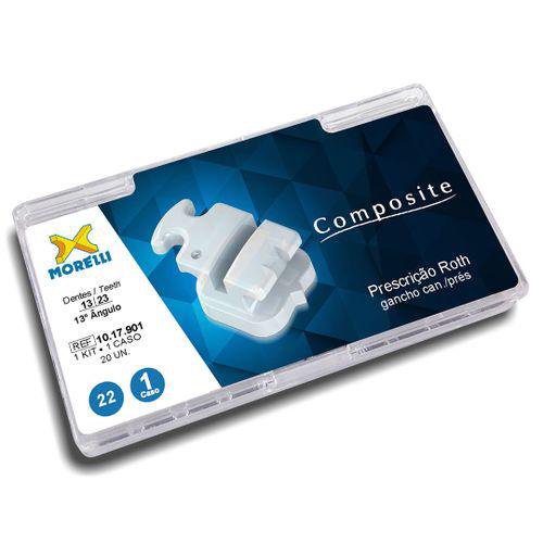 Imagem do produto 10.17.901 Kit De Bráquetes 01 Caso Prescrição Roth Composite .022 Gancho Canino/Presa Morelli