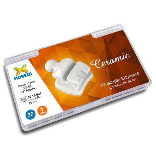 Imagem do produto 10.18.901 Kit De Bráquetes 01 Caso Prescrição Edgewise Ceramic .022 Gancho Canino Morelli