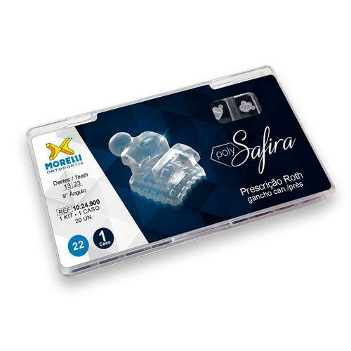 Imagem do produto 10.24.900 Kit De Bráquetes 01 Caso Prescrição Roth Polysafira 0,022 Gancho Can/Prés Morelli