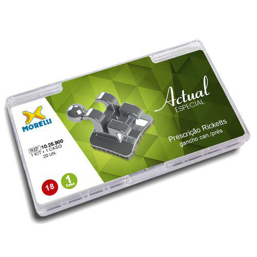 Imagem do produto 10.25.900 Kit De Bráquetes 01 Caso Prescrição Ricketts Actual Especial .018 Gancho Canino/Presa Morelli