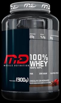 Imagem do produto 100% Whey Md 1,98 Lbs 900G Chocolate C/ Morango Muscle Definition
