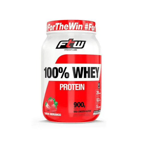 Imagem do produto 100% Whey Protein Concentrado Pote Morango 900G Ftw Up Sports Nutrition