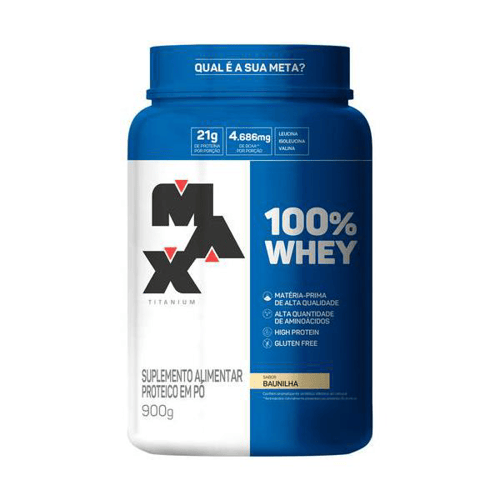 100% Whey Protein Concentrate 900G Baunilha Max Titanium