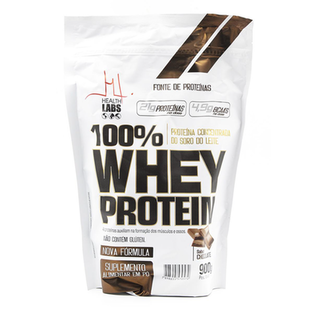 Imagem do produto 100% Whey Protein Sabor Chocolate Refil 900G Health Labs