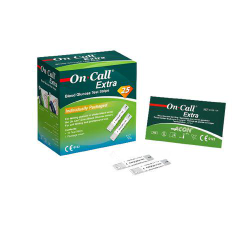 Imagem do produto 25 Tiras De Glicose Individuais On Call Extra Mobile On Call Plus Ii
