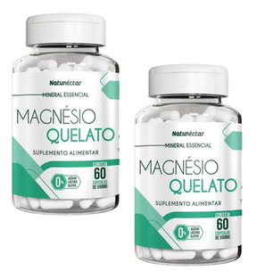 Imagem do produto 2X Magnésio Quelato Puro Suplemento 60 Cápsulas Natunéctar