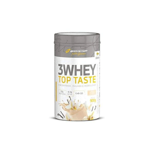 3 Whey Top Taste 900Gr Proteína Isolada, Hidrolisada E Concentrada Sabor Baunilha Body Action