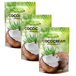 Imagem do produto 3X Coco Cream Leite De Coco Em Pó250g Pura Vida Vegano