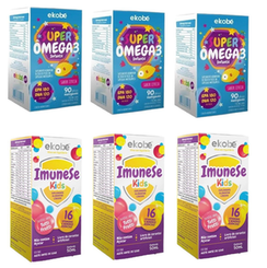 Imagem do produto 3X Super Ômega 3 + 3X Imunese Kids 16 Vitaminas Ekobé Kids Ekobe