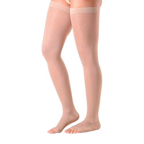 Imagem do produto A620 Meia Coxa Ponteira Aberta Feminina Natural 2030 Mmhg Tamanho Gg Cor Natural