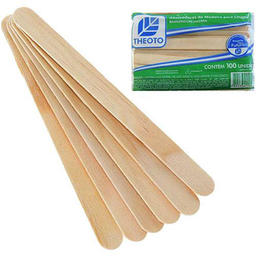 Abaixador De Língua Em Madeira Theoto 100 Unidades