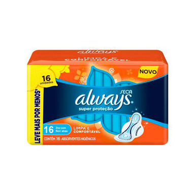 Imagem do produto Absorvente Always Anatômico Seca Com Abas 16 Unidades