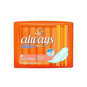 Absorvente - Always Básico Seco Com Abas C 8 Unidades