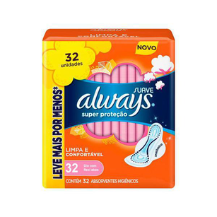 Imagem do produto Absorvente Always Super Proteção Cobertura Suave Com Abas 32 Unidades