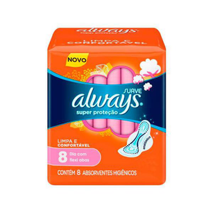 Absorvente Always Super Proteção Suave Com Abas 8 Unidades