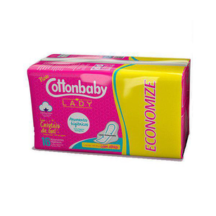 Absorvente Cottonbaby Lady 16 Unidades Com Abas