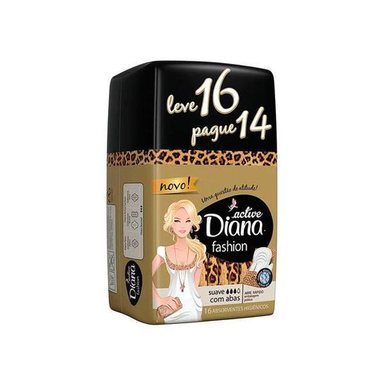 Imagem do produto Absorvente Diana Active Fashion Suave Com Abas Leve 16 Pague 14