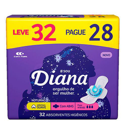 Imagem do produto Absorvente Diana Noturno Suave Com Abas Com 32 Unidades