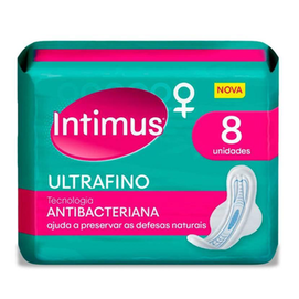Absorvente Externo Intimus Ultrafino Tecnologia Antibacteriana Com Abas Com 8 Unidades