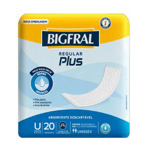 Absorvente Geriátrico Bigfral Plus Tamanho Único Com 20 Unidades