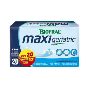 Absorvente Geriátrico Biofral Max Geriatric Leve 20 Pague 17 Unidades Edição Por Tempo Limitado